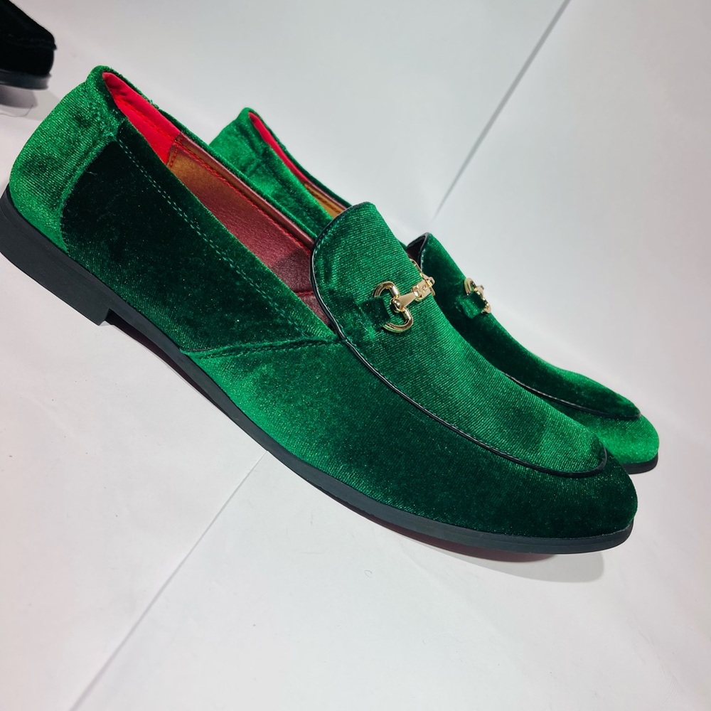 LCQL Men's Luxury Velvet Penny Loafer Shoes Noble Slip-on Suede Loafers Smoking